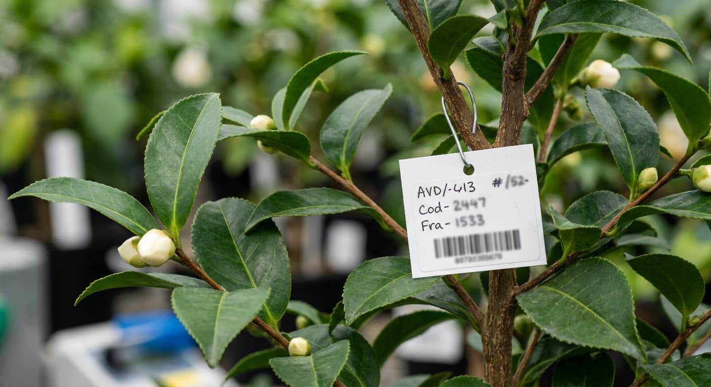 Scoville Splice Kombucha Inferno (SS-0997) — engineered Tea specimen on-plant with laboratory specimen tag