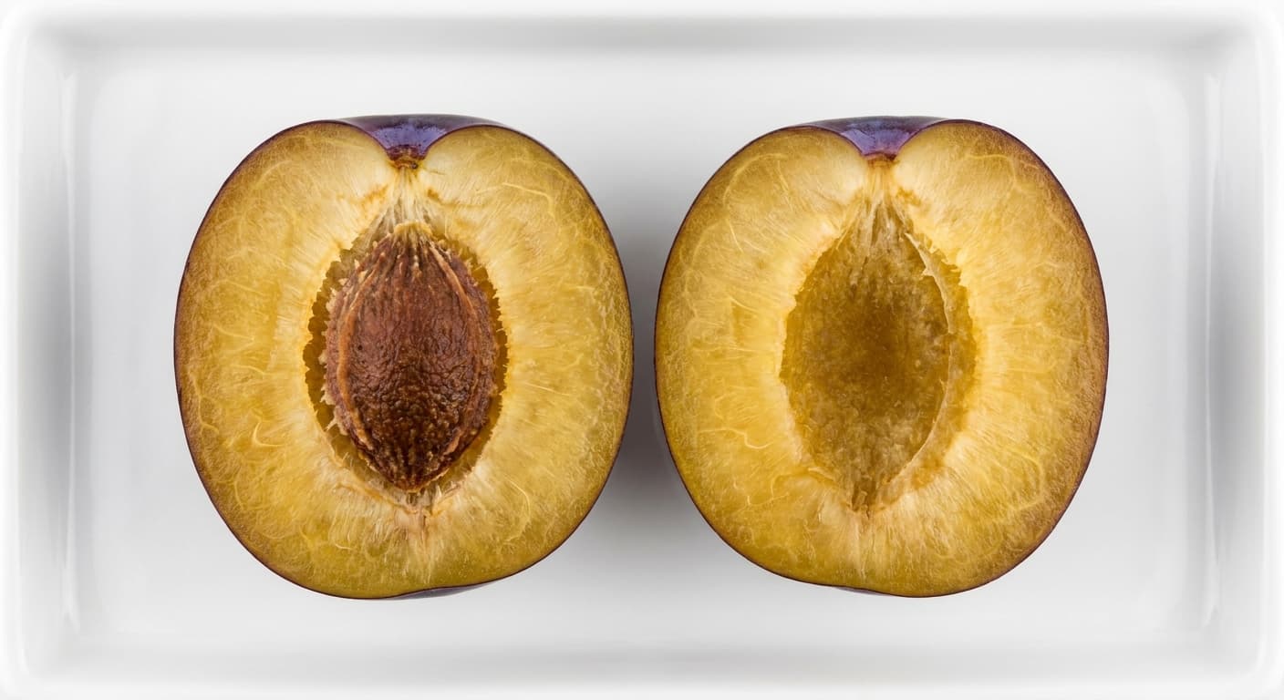 Scoville Splice Plum cross-section research specimen