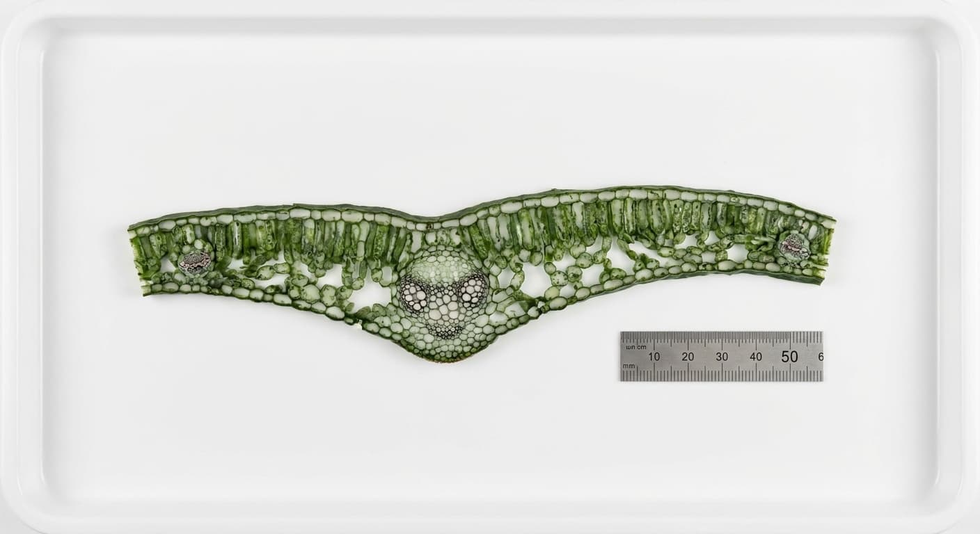 Scoville Splice Spinach cross-section research specimen